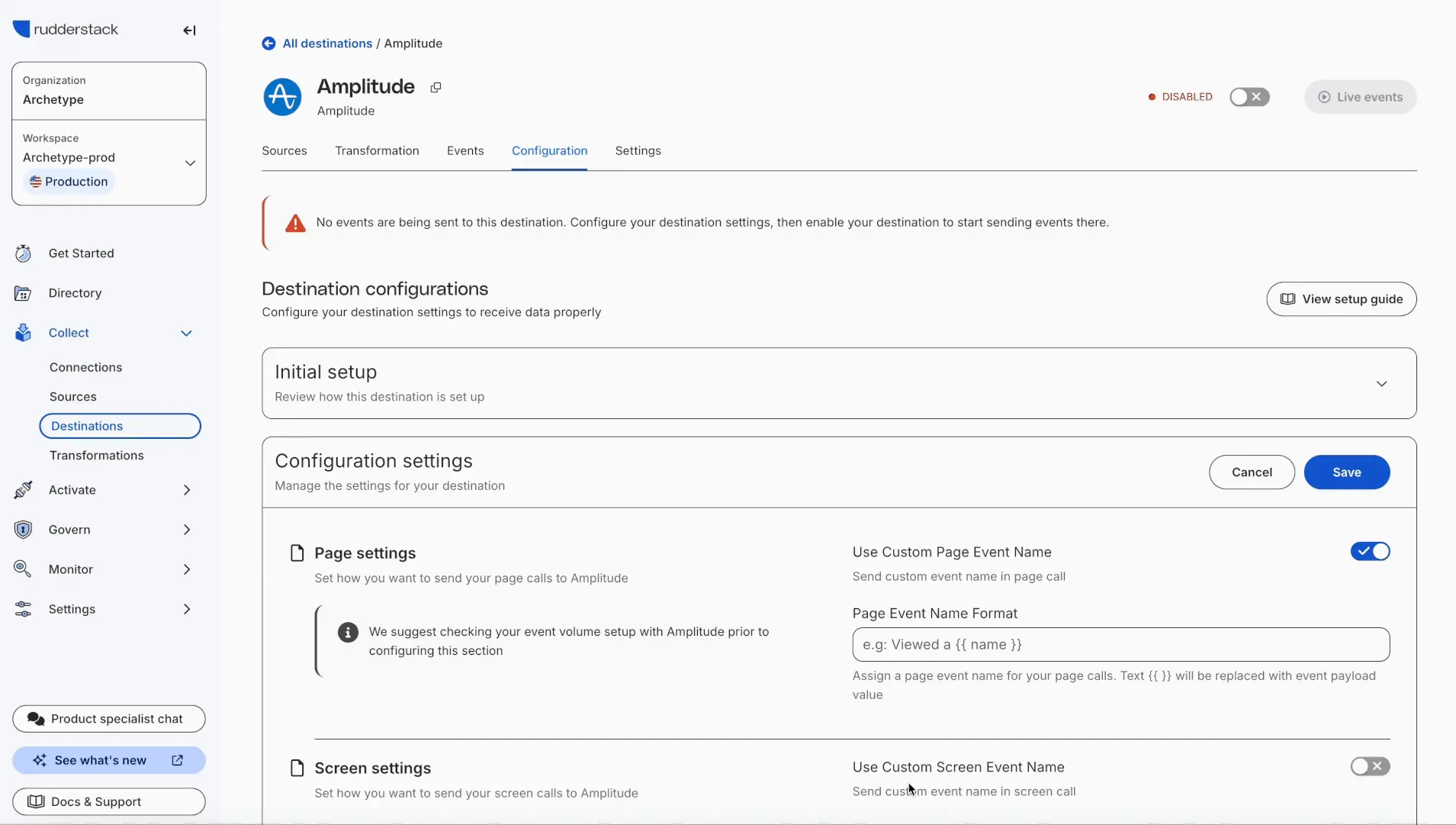 Focused configuration interface with organized settings categories, contextual guidance, and adaptive fields based on the selected connection mode